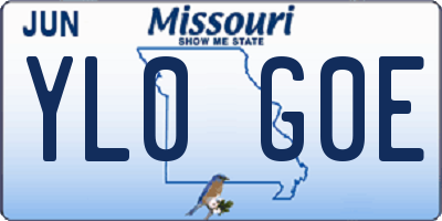 MO license plate YL0G0E