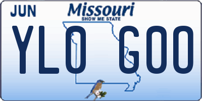 MO license plate YL0G0O