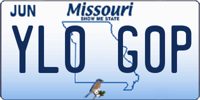 MO license plate YL0G0P