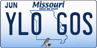 MO license plate YL0G0S