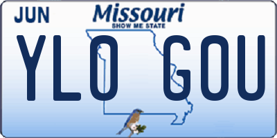 MO license plate YL0G0U
