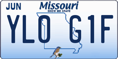 MO license plate YL0G1F