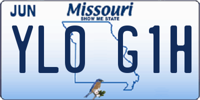 MO license plate YL0G1H