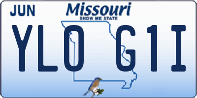 MO license plate YL0G1I