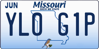 MO license plate YL0G1P