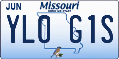 MO license plate YL0G1S