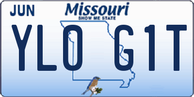 MO license plate YL0G1T