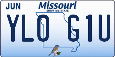 MO license plate YL0G1U