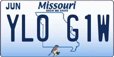MO license plate YL0G1W