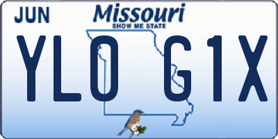 MO license plate YL0G1X