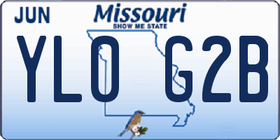 MO license plate YL0G2B
