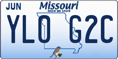 MO license plate YL0G2C
