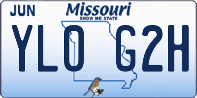 MO license plate YL0G2H