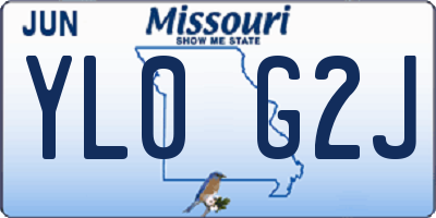 MO license plate YL0G2J