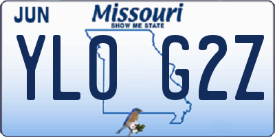 MO license plate YL0G2Z