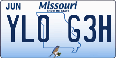 MO license plate YL0G3H