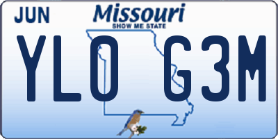 MO license plate YL0G3M