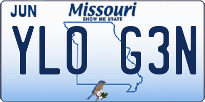 MO license plate YL0G3N