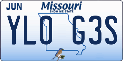 MO license plate YL0G3S