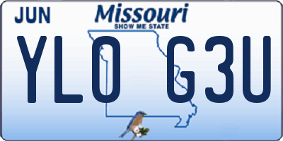 MO license plate YL0G3U