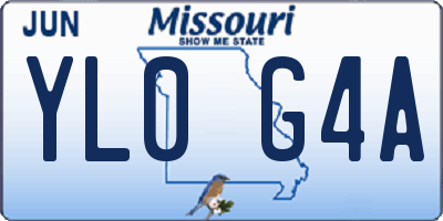 MO license plate YL0G4A