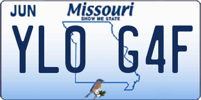 MO license plate YL0G4F