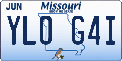 MO license plate YL0G4I