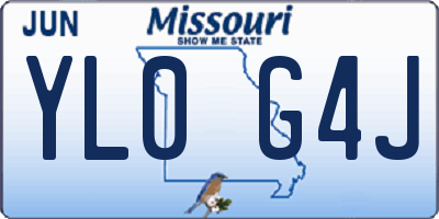 MO license plate YL0G4J