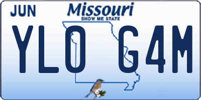MO license plate YL0G4M