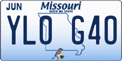 MO license plate YL0G4O