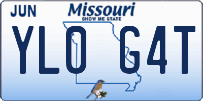 MO license plate YL0G4T