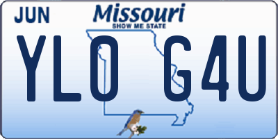 MO license plate YL0G4U