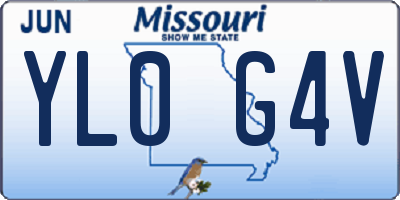 MO license plate YL0G4V