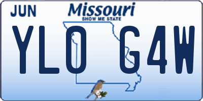 MO license plate YL0G4W