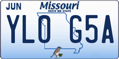 MO license plate YL0G5A