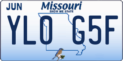 MO license plate YL0G5F