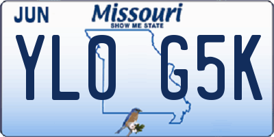 MO license plate YL0G5K