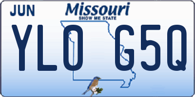 MO license plate YL0G5Q