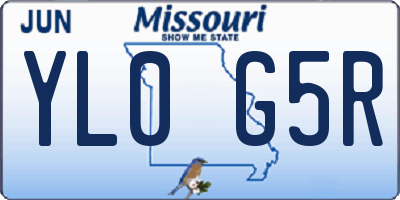 MO license plate YL0G5R