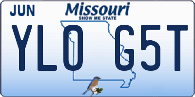 MO license plate YL0G5T