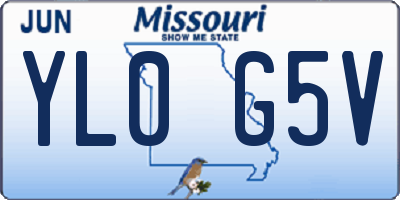 MO license plate YL0G5V