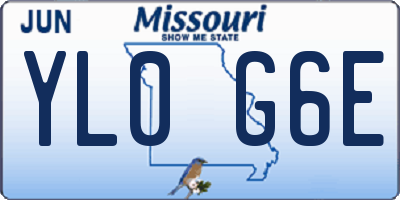 MO license plate YL0G6E