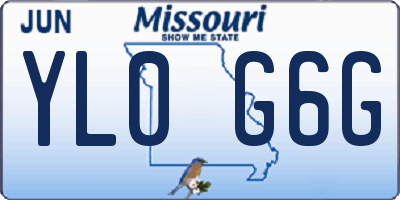 MO license plate YL0G6G