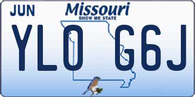 MO license plate YL0G6J