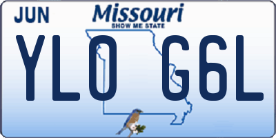 MO license plate YL0G6L