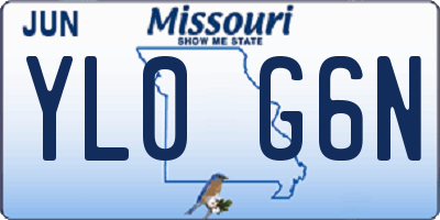 MO license plate YL0G6N