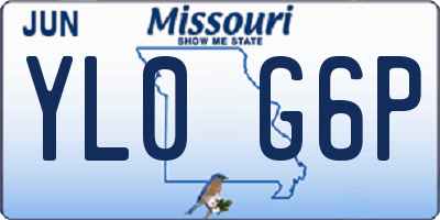 MO license plate YL0G6P