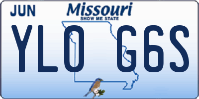 MO license plate YL0G6S