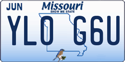 MO license plate YL0G6U