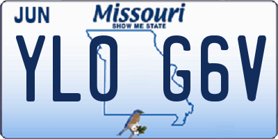 MO license plate YL0G6V